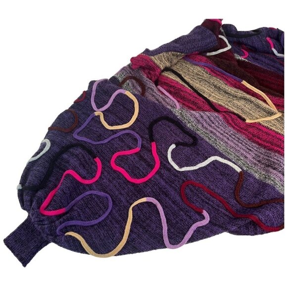 VTG RARE Vivian Chan-Shaw Turtleneck Bubble Hem Tunic Dress One Sz 3D Knit 80s - Picture 4 of 11